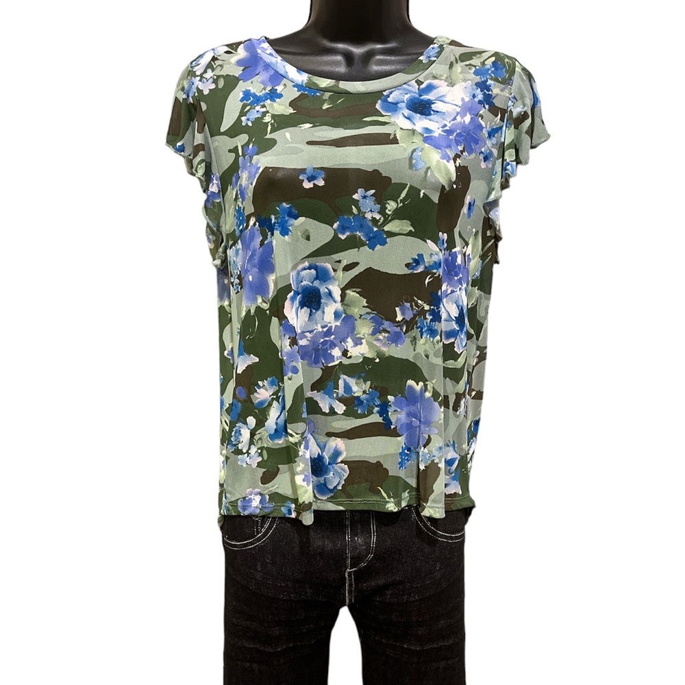 Sheer Camo Floral Top